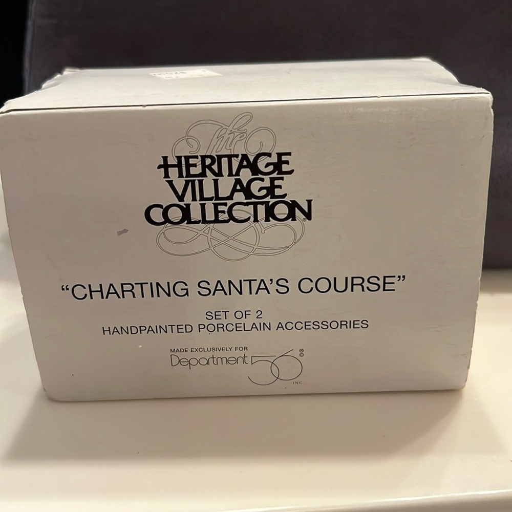 Dept. 56 Heritage Village Collection “ Charting Santa’s Course” Accessoriess